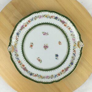 Vintage CT Altwasser Floral Handled Cake Plate